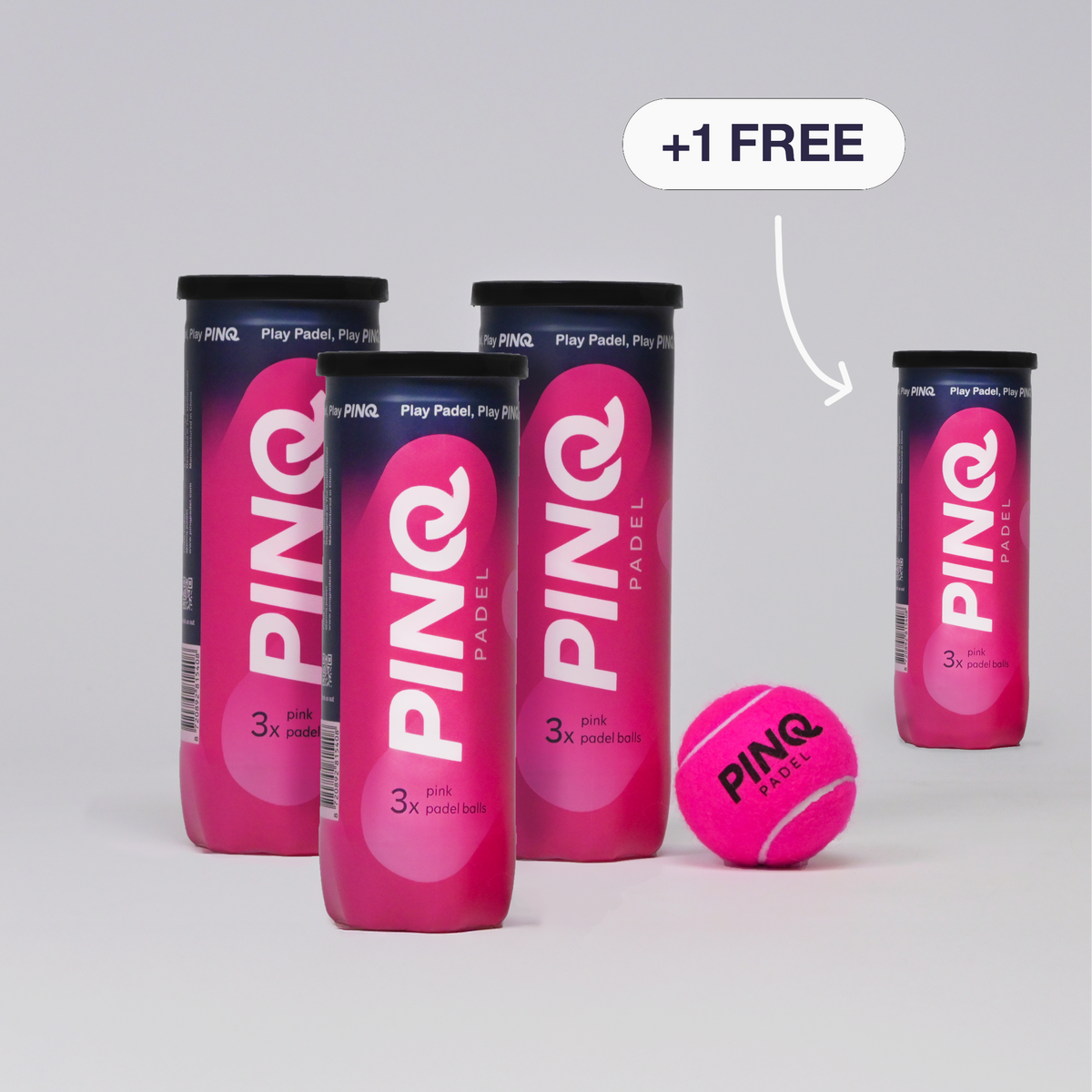 PINQ Padel Balls - Pink - Triple Pack (3+1 FREE + FREE SHIPPING)